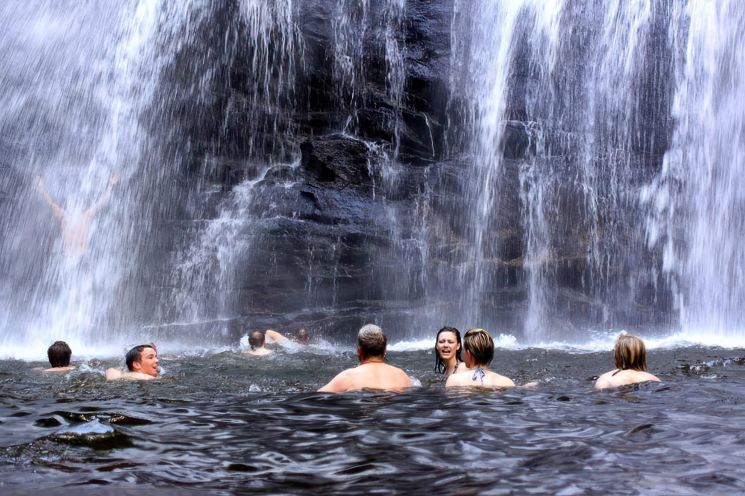 Visitors-Swimming-in-Sonje-Waterfalls-at-Udzungwa-Mountains-National-Park